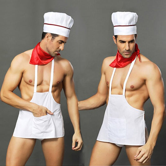 Porno Men Bodysuit Lingerie Set Sexy Chef Uniform Cosplay Costume Hot Erotic Men Body Suit Role-playing Costumes