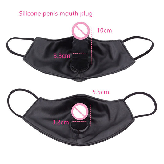 Mouth Silicone Dildo Gag Masks BDSM Fetish Mask Product Mouth Ball Bondage SM Accessories Dild Blug Couple Game Product