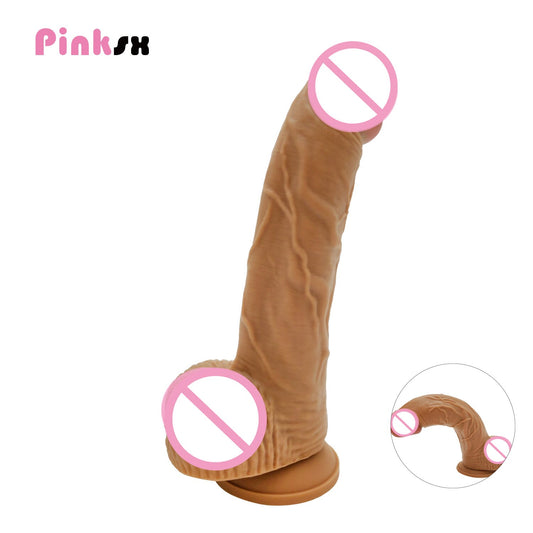 Big Dick Skin Feeling Realistic Penis Soft Huge Dildo Female Masturbator Silicone Ball Suction Cup Dildo Anal Plug For Women Gay