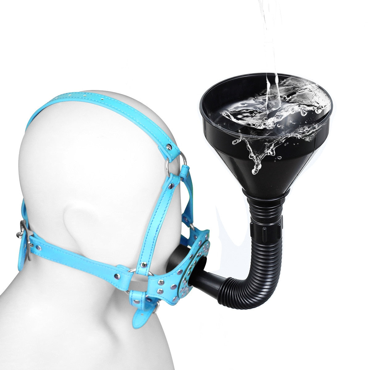 Urinal Funnel Oral Enema Drool Plug Gag Bondage BDSM Mask Fetish Hood Adult Slave Play Sex Toy Female Male Exotic Accessories