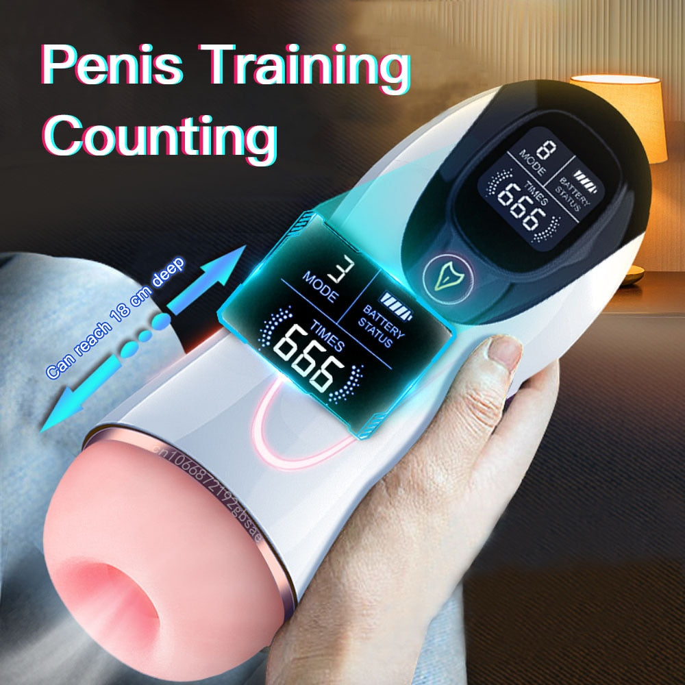 Automatic Male Masturbator Cup Vibration Blowjob Real Vagina Pocket Pussy Penis Oral Sex Machine Vacuum Toys For Man Adults 18+