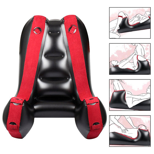 With Straps Split Leg Sofa Mat Sex Tools For Couples Women Flocking PVC Inflatable Sex Chair Bed Adult Games Sex Furniture Aid